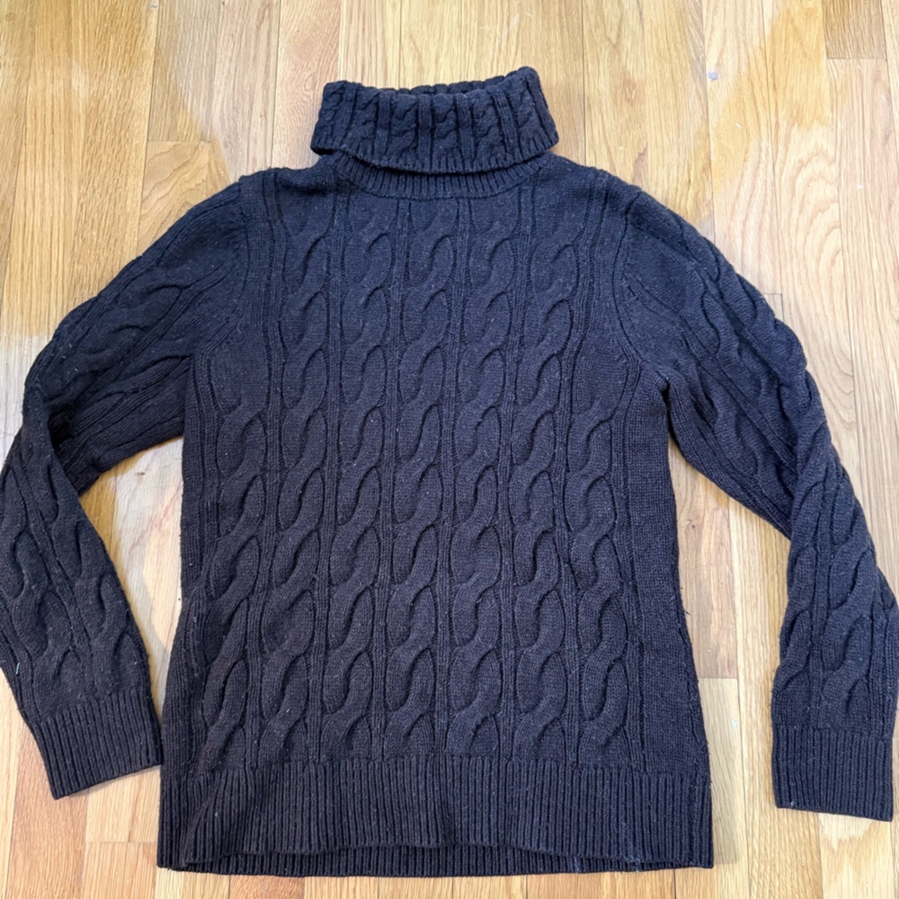 Chocolate Brown Cable Knit Sweater